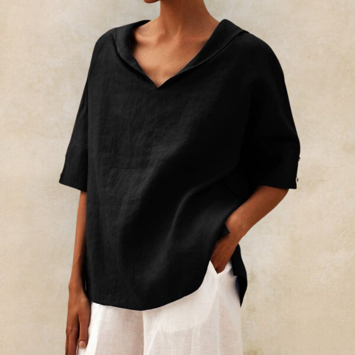 Jasmine™ - Women's V-Neck Casual Linen Shirt