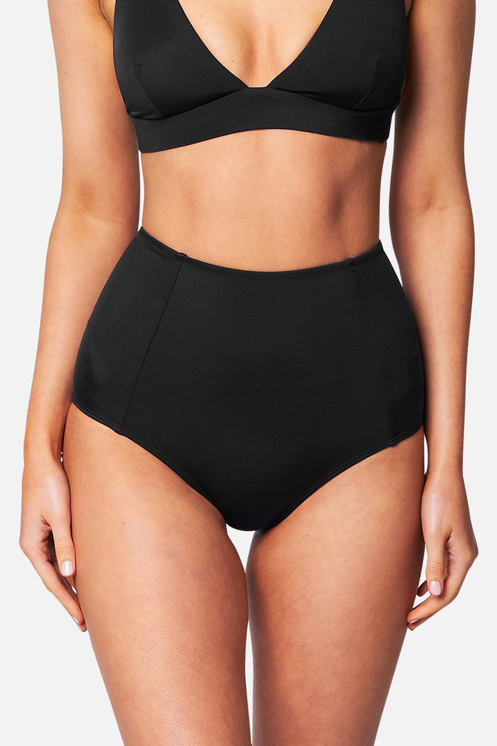 Never Say Never High-Waisted Bikini Bottom BLACK