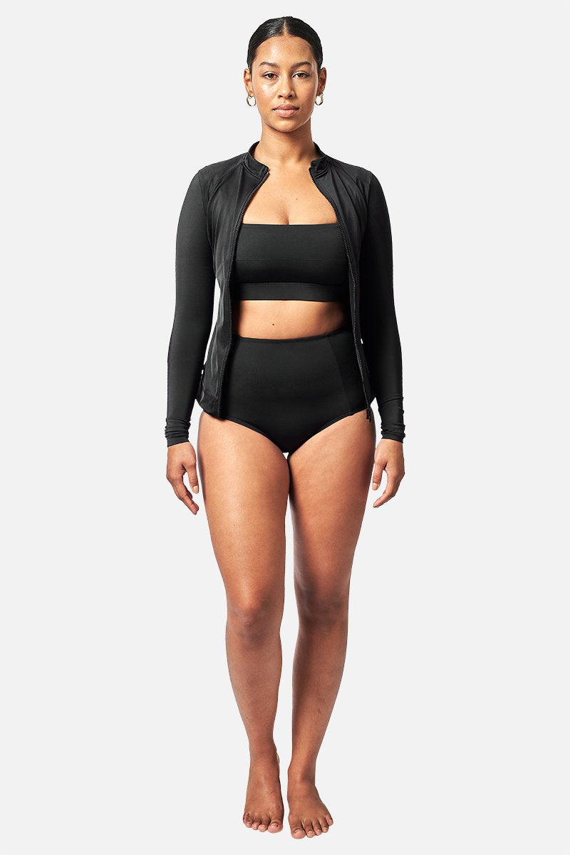 Never Say Never High-Waisted Bikini Bottom BLACK